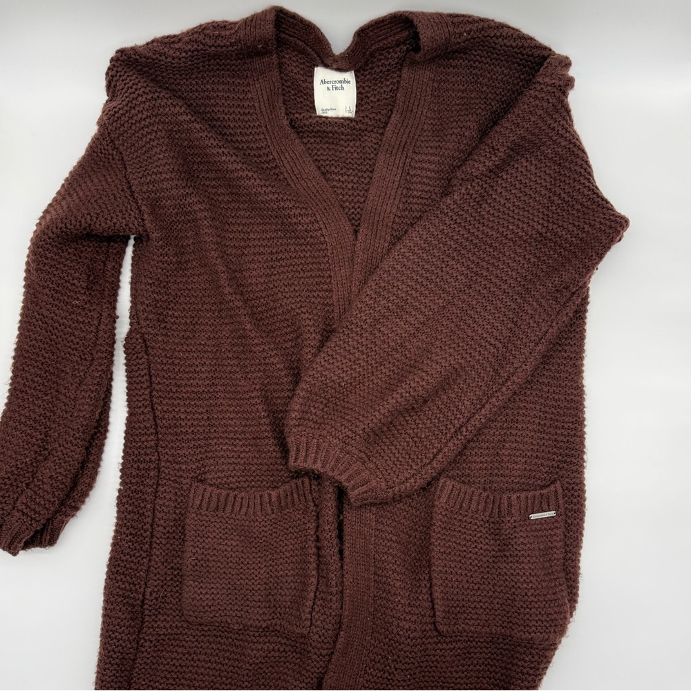 Abercrombie & Fitch Burgandy Knit Cardigan